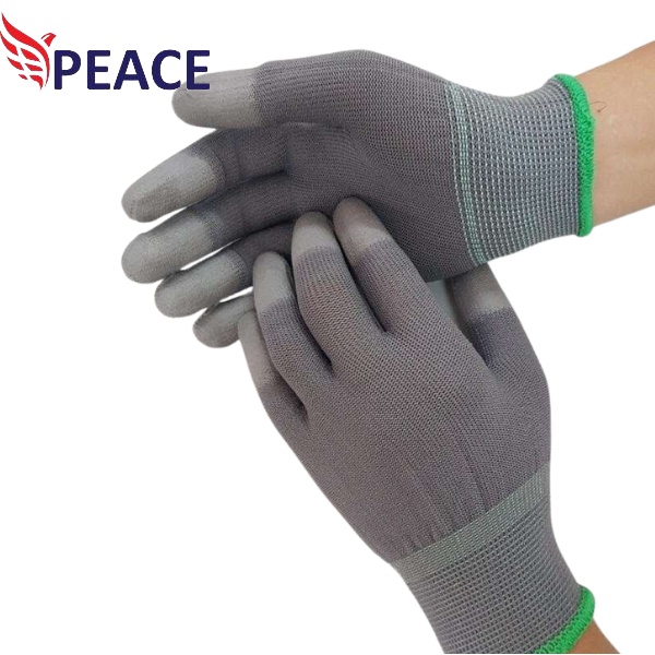 Găng tay xám phủ ngón PU