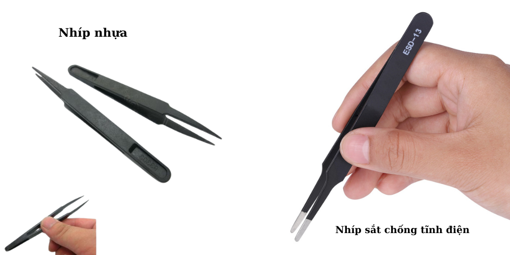nhíp nhựa và nhíp sắt chống tĩnh điện