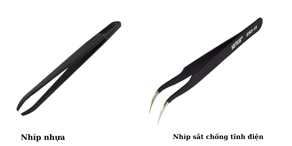 nhíp nhựa và nhíp sắt chống tĩnh điện