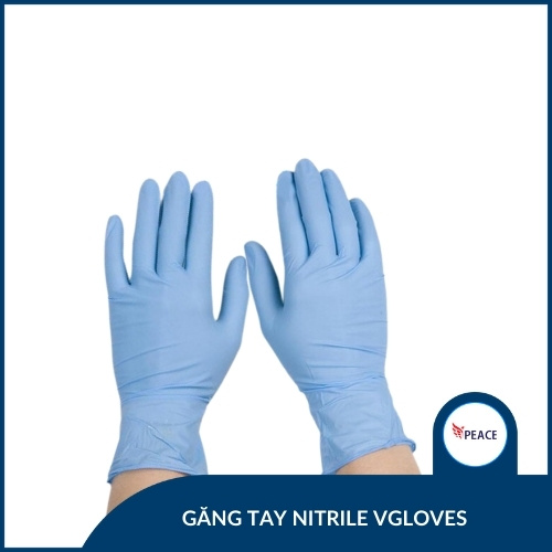 Gang tay nitrile Vgloves mau xanh 4 Găng tay nitrile phòng sạch tại Peace Việt Nam: Giải pháp tối ưu cho ngành y tế.