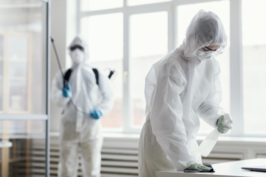 people protective equipment disinfecting