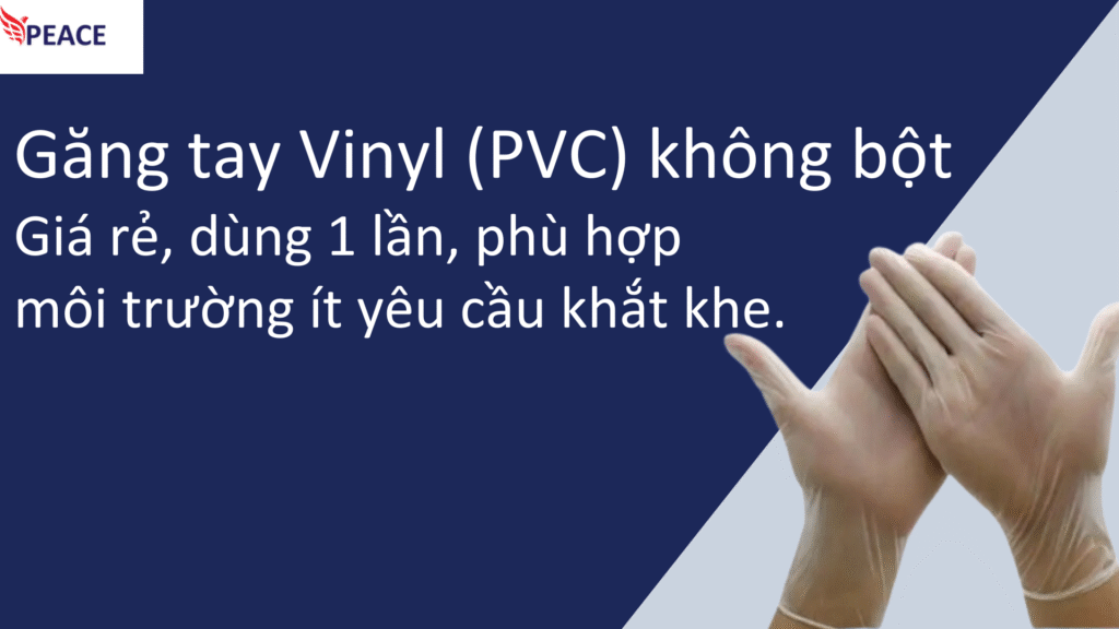 găng tay phòng sạch Vinyl PVC không bột
