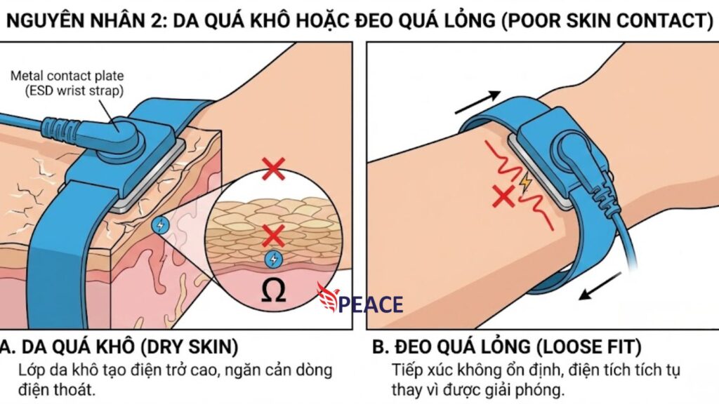 Da khô hoặc đeo lỏng