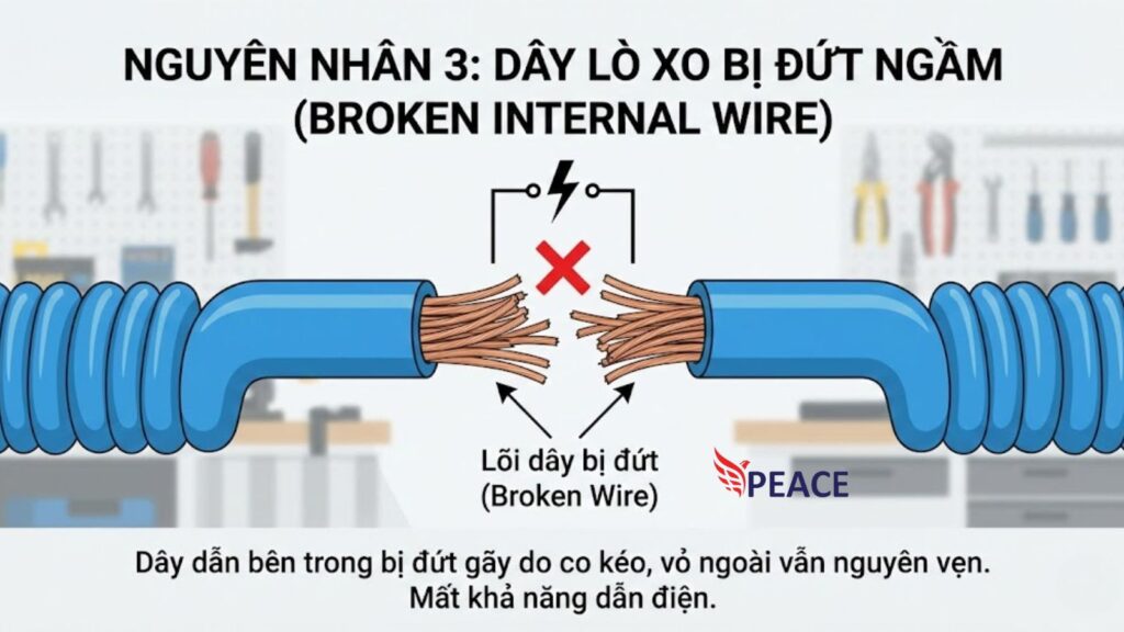 Dây lò xo đứt ngầm