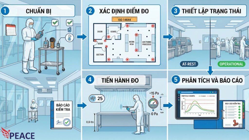 Các bước kiểm tra độ sạch của phòng sạch