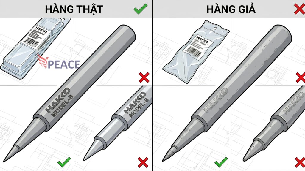 Phân biệt mũi hàn thật và hàng giả